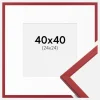 Ramme Edsbyn Rød 40x40 cm - Passepartout Hvid 25x25 cm