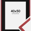 Ramme Edsbyn Rød 40x50 cm - Passepartout Sort 12x16 inches
