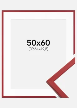 Ramme Edsbyn Rød 50x60 cm - Passepartout Hvid 16x20 inches