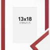 Ramme Edsbyn Rød 13x18 cm - Passepartout Hvid 3,5x5 inches