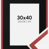 Ramme Edsbyn Rød 30x40 cm - Passepartout Sort 21x29,7 cm (A4)