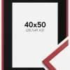 Ramme Edsbyn Rød 40x50 cm - Passepartout Sort 29,7x42 cm (A3)