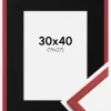Ramme Edsbyn Rød 30x40 cm - Passepartout Sort 20x28 cm