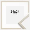 Ramme Edsbyn Sand 24x24 cm - Passepartout Hvid 18x18 cm