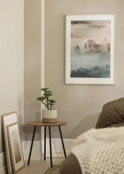 Ramme Edsbyn Sand 24x24 cm - Passepartout Hvid 18x18 cm