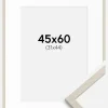 Ramme Edsbyn Sand 45x60 cm - Passepartout Hvid 32x45 cm