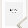 Ramme Edsbyn Sand 40x50 cm - Passepartout Hvid 30x40 cm