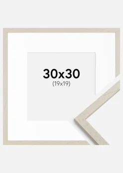 Ramme Edsbyn Sand 30x30 cm - Passepartout Hvid 20x20 cm