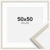 Ramme Edsbyn Sand 50x50 cm - Passepartout Hvid 40x40 cm
