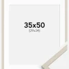 Ramme Edsbyn Sand 35x50 cm - Passepartout Hvid 30x35 cm