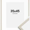 Ramme Edsbyn Sand 35x45 cm - Passepartout Hvid 24x34 cm