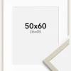 Ramme Edsbyn Sand 50x60 cm - Passepartout Hvid 37x46 cm