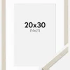 Ramme Edsbyn Sand 20x30 cm - Passepartout Hvid 15x22 cm