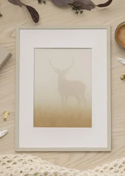 Ramme Edsbyn Sand 28x35 cm - Passepartout Hvid 8x10 inches