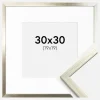Ramme Edsbyn Sølv 30x30 cm - Passepartout Hvid 20x20 cm