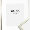 Ramme Edsbyn Sølv 28x35 cm - Passepartout Hvid 20x25 cm