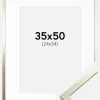 Ramme Edsbyn Sølv 35x50 cm - Passepartout Hvid 25x35 cm