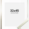 Ramme Edsbyn Sølv 32x45 cm - Passepartout Hvid 10x12 inches