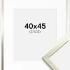 Ramme Edsbyn Sølv 40x45 cm - Passepartout Hvid 28x34 cm