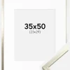 Ramme Edsbyn Sølv 35x50 cm - Passepartout Hvid 24x30 cm