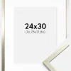 Ramme Edsbyn Sølv 24x30 cm - Passepartout Hvid 7x9 inches