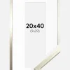 Ramme Edsbyn Sølv 20x40 cm - Passepartout Hvid 10x30 cm