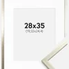 Ramme Edsbyn Sølv 28x35 cm - Passepartout Hvid 8x10 inches
