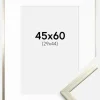 Ramme Edsbyn Sølv 45x60 cm - Passepartout Hvid 30x45 cm