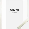Ramme Edsbyn Sølv 50x70 cm - Passepartout Hvid 33x56 cm