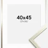Ramme Edsbyn Sølv 40x45 cm - Passepartout Hvid 32x37 cm