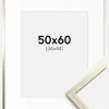 Ramme Edsbyn Sølv 50x60 cm - Passepartout Hvid 35x45 cm
