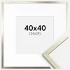 Ramme Edsbyn Sølv 40x40 cm - Passepartout Hvid 25x25 cm