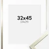 Ramme Edsbyn Sølv 32x45 cm - Passepartout Hvid 25x30 cm