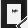 Ramme Edsbyn Sort 13x18 cm - Passepartout Sort 9x12 cm