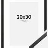 Ramme Edsbyn Sort 20x30 cm - Passepartout Hvid 15x22 cm
