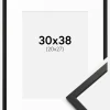 Ramme Edsbyn Sort 30x38 cm - Passepartout Hvid 21x28 cm