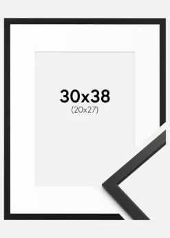 Ramme Edsbyn Sort 30x38 cm - Passepartout Hvid 21x28 cm