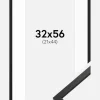 Ramme Edsbyn Sort 32x56 cm - Passepartout Hvid 22x45 cm