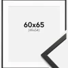 Ramme Edsbyn Sort 60x65 cm - Passepartout Hvid 50x55 cm