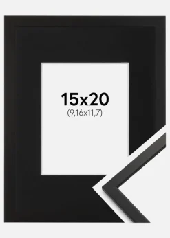 Ramme Edsbyn Sort 15x20 cm - Passepartout Sort 4x5 inches