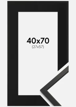 Ramme Edsbyn Sort 40x70 cm - Passepartout Sort 28x58 cm