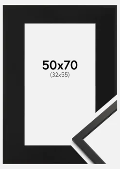 Ramme Edsbyn Sort 50x70 cm - Passepartout Sort 33x56 cm