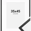 Ramme Edsbyn Sort 35x45 cm - Passepartout Hvid 24x34 cm