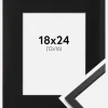 Ramme Edsbyn Sort 18x24 cm - Passepartout Sort 13x17 cm