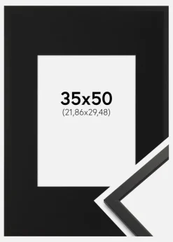 Ramme Edsbyn Sort 35x50 cm - Passepartout Sort 9x12 inches