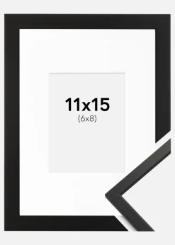 Ramme Edsbyn Sort 11x15 cm - Passepartout Hvid 7x9 cm