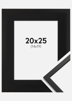 Ramme Edsbyn Sort 20x25 cm - Passepartout Sort 15x20 cm