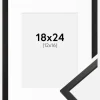 Ramme Edsbyn Sort 18x24 cm - Passepartout Hvid 13x17 cm
