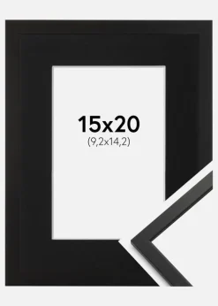 Ramme Edsbyn Sort 15x20 cm - Passepartout Sort 4x6 inches