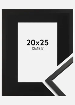Ramme Edsbyn Sort 20x25 cm - Passepartout Sort 13x19,5 cm